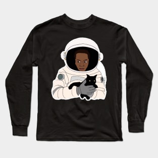 Astronaut Holding Cat Long Sleeve T-Shirt